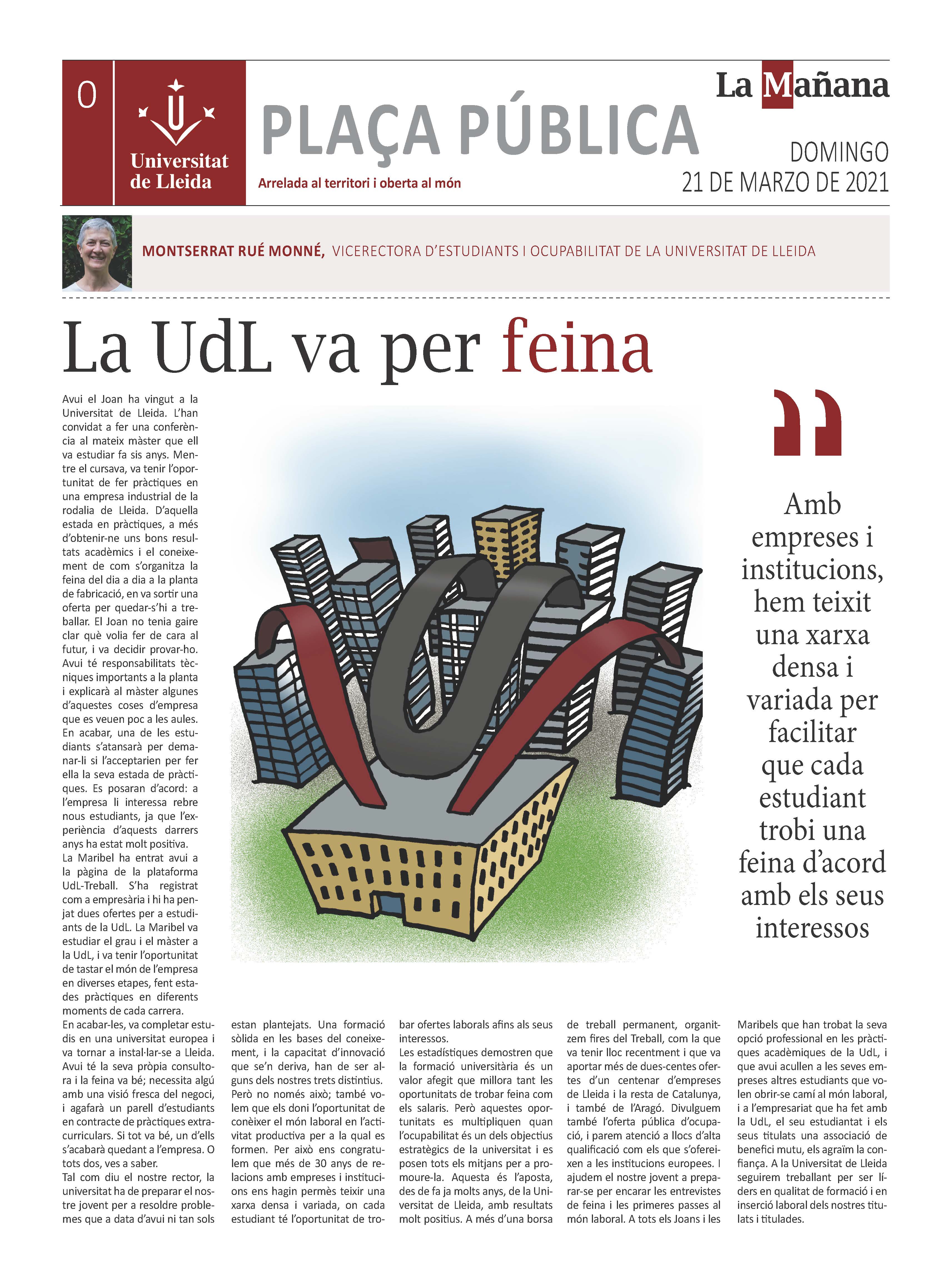 PLAÇA UdL 21 març_LA MAÑANA